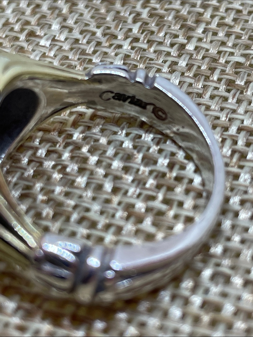 Vintage Lagos Caviar Arcadian Amethyst, Sterling Silver and 18k Gold Ring, 8 1/4 - Picture 5 of 10